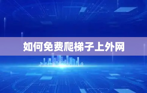 如何免费爬梯子上外网