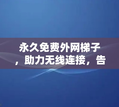 永久免费外网梯子,助力无线连接,告别网络困境